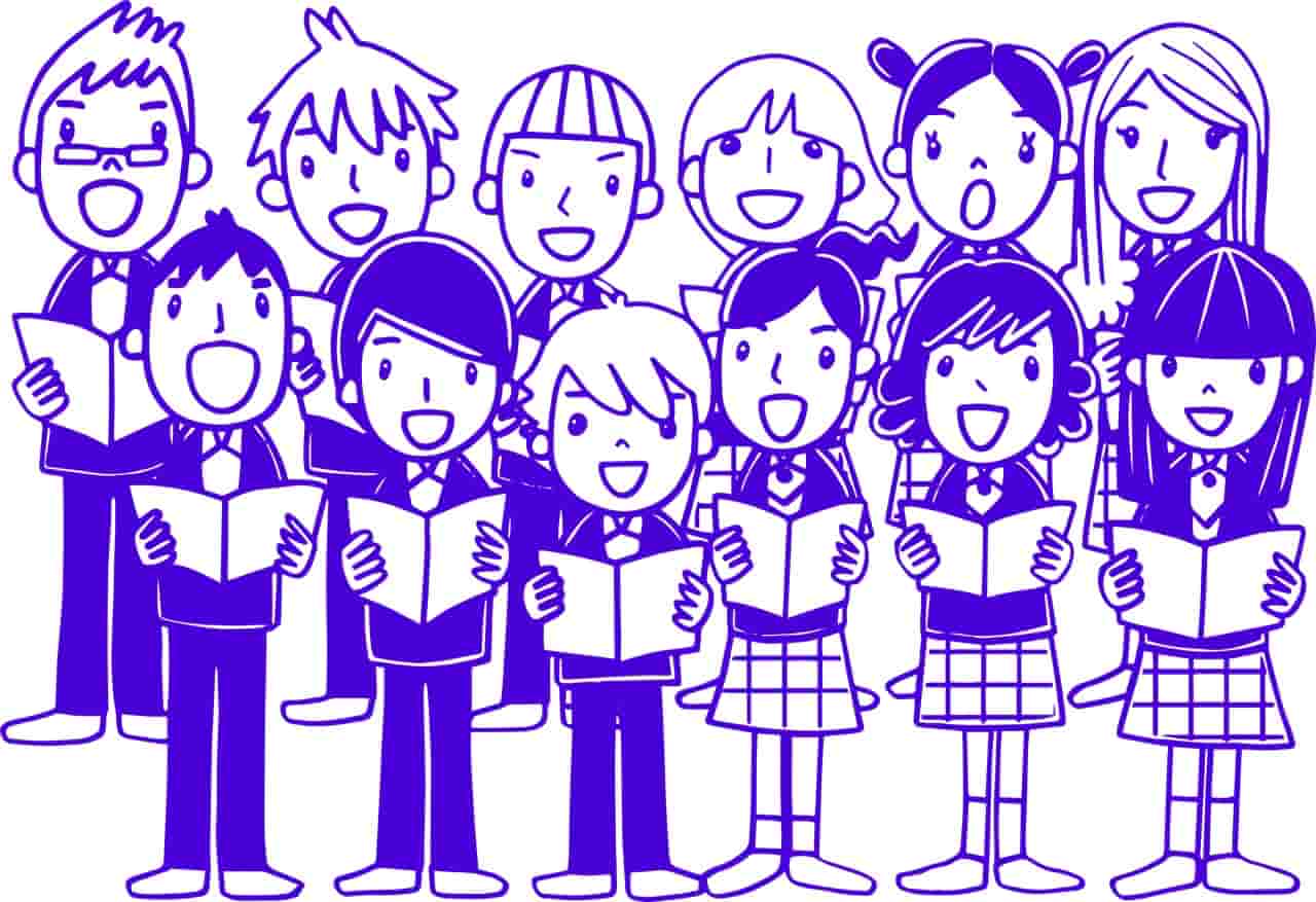 Kids choir illustration